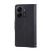 Redmi 13C Leather Phone Case with Crossbody Strap - Black Wallet Cover - 3