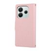 Redmi Note 14 5G Pink Leather Wallet Case with Crossbody Strap - 3