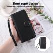 Redmi Note 14 5G Leather Wallet Case with Crossbody Strap - Black - 7