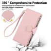 Redmi Note 14 Pro 5G Pink Leather Wallet Case with Crossbody Strap - 4