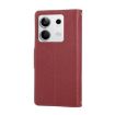 Red Leather Wallet Phone Case for Redmi Note 13 4G with Crossbody Strap - 3