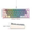 HXSJ V400 RGB Backlit Membrane Keyboard, 63 Keys, 1.7m Cable, Beige/Grey/Orange - 8