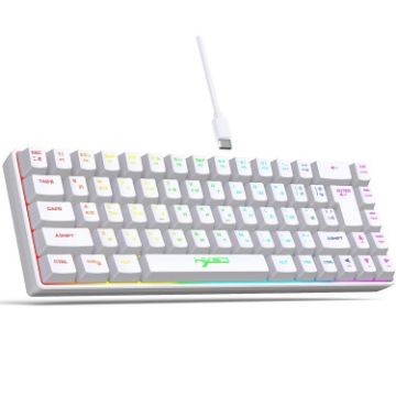 HXSJ V200 Russian Wired RGB Mechanical Keyboard, 68 Keys, 1.7m Cable, White - 1