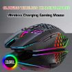 HXSJ T500 Hole Mouse - 2.4G Backlight Rechargeable Wireless (Black) - 3