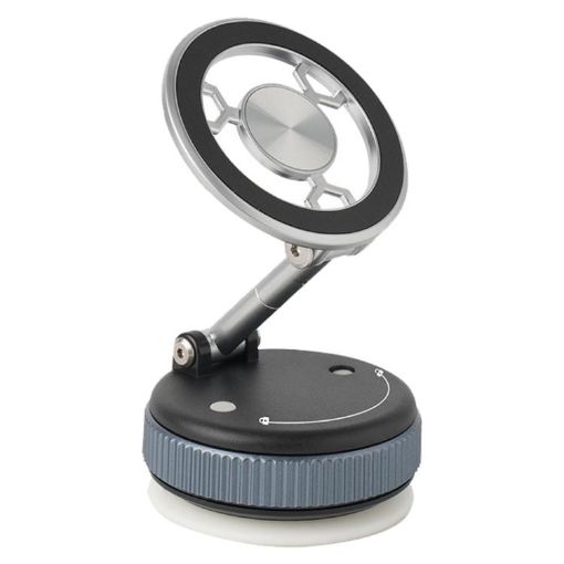 XZK101 Silver Folding Magnetic Car Phone Holder - Vacuum Adsorption - 1