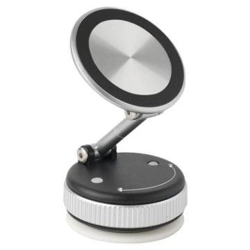 XZK103 Silver Folding Magnetic Car Phone Holder - Vacuum Adsorption - 1