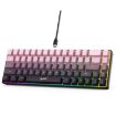HXSJ V200 Pink 68-Key RGB Backlight Wired Membrane Keyboard - 1