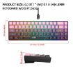 HXSJ V200 Pink 68-Key RGB Backlight Wired Membrane Keyboard - 2