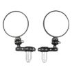 2pcs Folding Motorcycle Handlebar Rearview Mirrors Round Black - 2