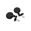 2pcs Folding Motorcycle Handlebar Rearview Mirrors Round Black - 5