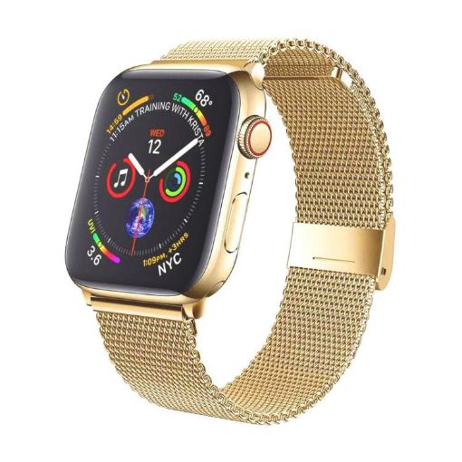 Gold Milanese Buckle Metal Watch Band for Apple Watch 38/40/41/S10 42mm - 1