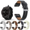 Garmin Fenix 7/7X/6X 26mm Silver Buckle Leather Watch Band White - 2