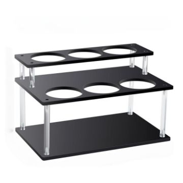 Acrylic 2 Tier Coffee Syrups Bottle Rack Organizer Black - YX164 - 1