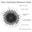 30pcs Car Wire Harness Terminal Pin Removal Tool - Black Long Handle - 4