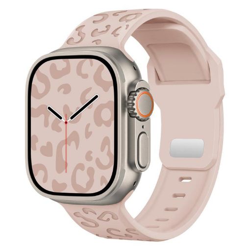 Leopard Silicone Watch Band for Apple Watch 42/41/40/38mm - Pink Sand - 1