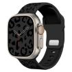 Leopard Silicone Watch Band for Apple Watch 42/41/40/38mm - Black Buckle - 1