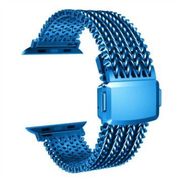 Apple Watch Band 42/41/40/38mm Mesh Magnetic Stainless Steel Blue - 1
