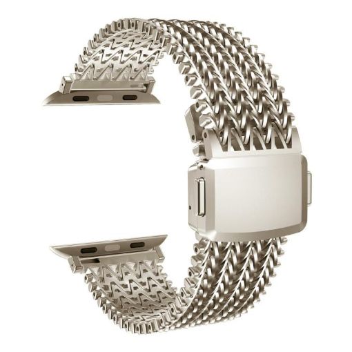 Apple Watch Mesh Magnetic Stainless Steel Band 42/41/40/38mm Starlight - 1