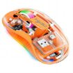 HXSJ M333 Transparent Wireless Mouse - Three Modes, Orange - 1