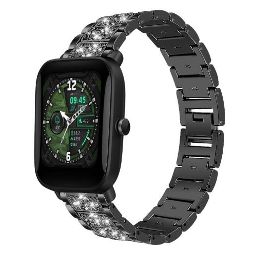 20mm Black Diamond Jewelry Steel Watch Band for Amazfit Bip U/Lite/3 Pro - 1
