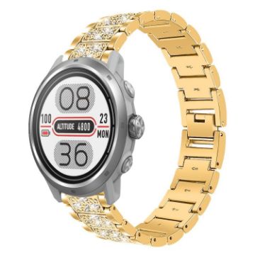 20mm Gold Steel Watch Band for COROS APEX 2 42mm/PACE 2 Diamond Jewelry - 1