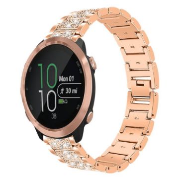 Rose Gold 20mm Steel Watch Band for Garmin Forerunner 570/245/645/158 - 1