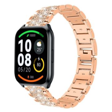 22mm Rose Gold Diamond Steel Band for Xiaomi Haylou S001/LS02 Pro/LS16 - 1