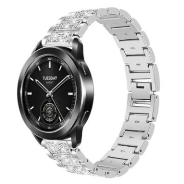 22mm Silver Diamond Jewelry Steel Band for Xiaomi Watch S3/2 Pro/S2/S1 - 1