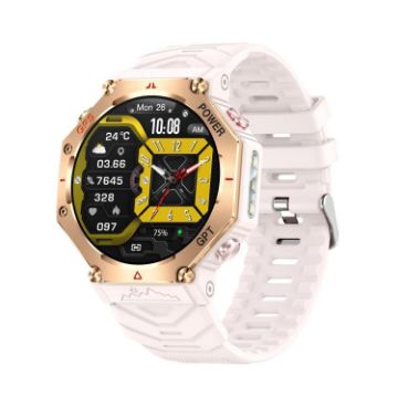 KC91 Outdoor GPS Smart Watch, 1.39" IPS Screen, 3ATM, Flashlight, Pink - 1