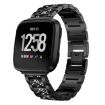 Fitbit Versa 4/3/Sense 2/1 Diamond Jewelry Stainless Steel Band Black - 1