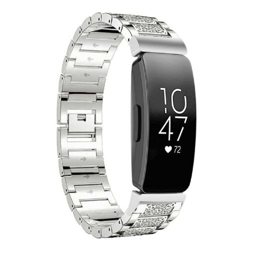 Fitbit Inspire 2/Ace 3 14mm Diamond Jewelry Steel Watch Band Silver - 1