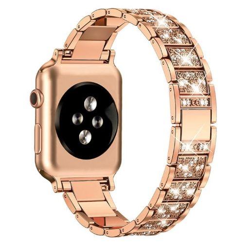 Rose Gold Diamond Jewelry Stainless Steel Band for Apple Watch 42-49mm - 1