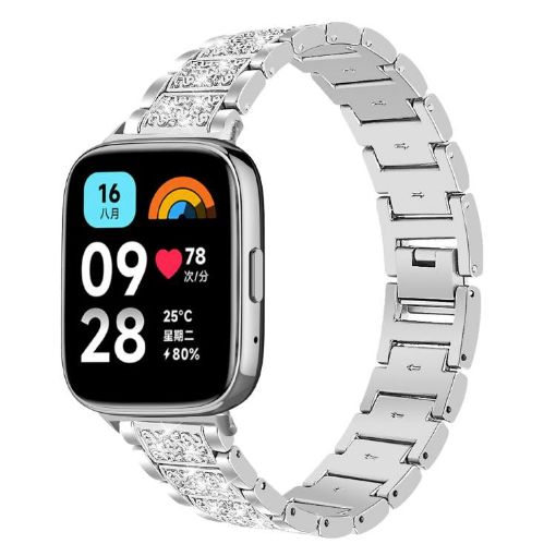Redmi Watch 3 Active/Lite 20mm Diamond Jewelry Steel Band Silver - 1