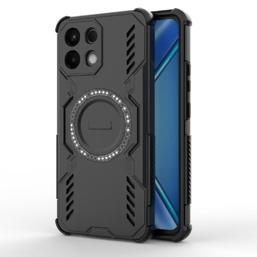 OPPO K13 5G Black Butterfly Armor MagSafe Ring Shockproof Case - 1