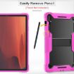 Samsung Galaxy Tab S10 FE+ Shockproof Silicone Hybrid Case Black Rose Red - 4