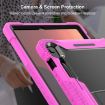 Samsung Galaxy Tab S10 FE+ Shockproof Silicone Hybrid Case Black Rose Red - 5