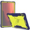 Samsung Galaxy Tab S10 FE+ Shockproof Silicone Case with Holder - Yellow/Green/Navy - 1