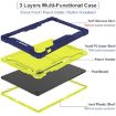 Samsung Galaxy Tab S10 FE+ Shockproof Silicone Case with Holder - Yellow/Green/Navy - 3