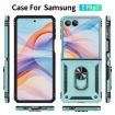 Samsung Galaxy Z Flip7 5G Shockproof TPU + PC Case with Holder - Dark Green - 2