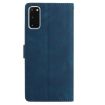 Samsung Galaxy S20 5G Dark Blue Rose Embossed Leather Phone Case - 3