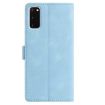 Samsung Galaxy S20 5G Sky Blue Rose Embossed Leather Phone Case - 3