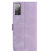 Samsung Galaxy S20 FE 5G Leather Case Rose Flower Emboss Light Purple - 3