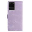 Samsung Galaxy S20 Ultra 5G Rose Embossed Leather Case Light Purple - 3