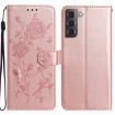 Samsung Galaxy S21 5G Rose Flower Embossed Leather Case Rose Gold - 1
