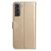 Samsung Galaxy S21 5G Gold Rose Flower Embossed Leather Phone Case - 2