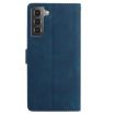 Samsung Galaxy S21 5G Dark Blue Rose Embossed Leather Phone Case - 3