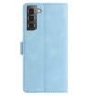 Samsung Galaxy S21+ 5G Leather Case, Rose Flower Embossed, Sky Blue - 3