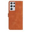 Samsung Galaxy S21 Ultra 5G Rose Flower Embossed Leather Case Brown - 3