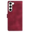 Samsung Galaxy S23 5G Red Rose Flower Embossed Leather Phone Case - 3