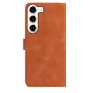 Samsung Galaxy S23+ 5G Brown Leather Case with Rose Flower Embossing - 3